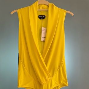 Bebe New Silk Yellow Sleeveless bodysuit